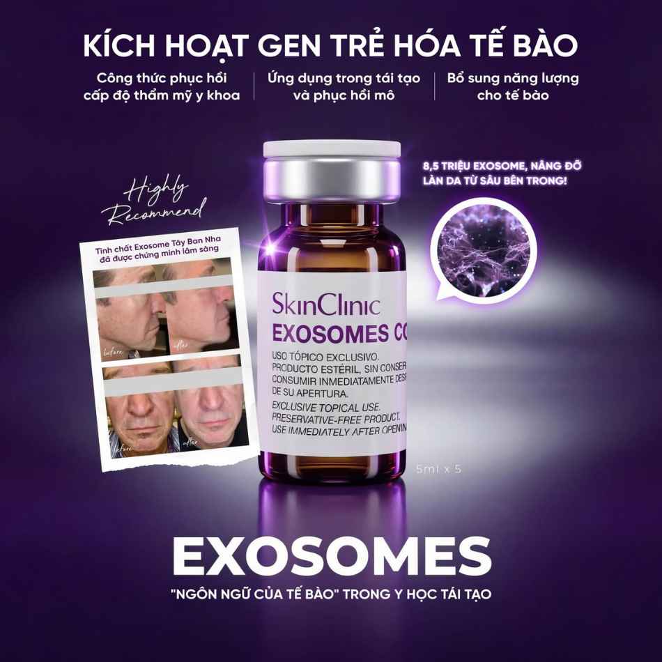 Tinh chất vial tái tạo làn da cải thiện dấu hiệu lão hóa SkinClinic Exosomes Cocktail