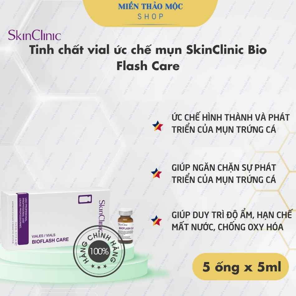 Tinh chất vial ức chế mụn SkinClinic Bio Flash Care