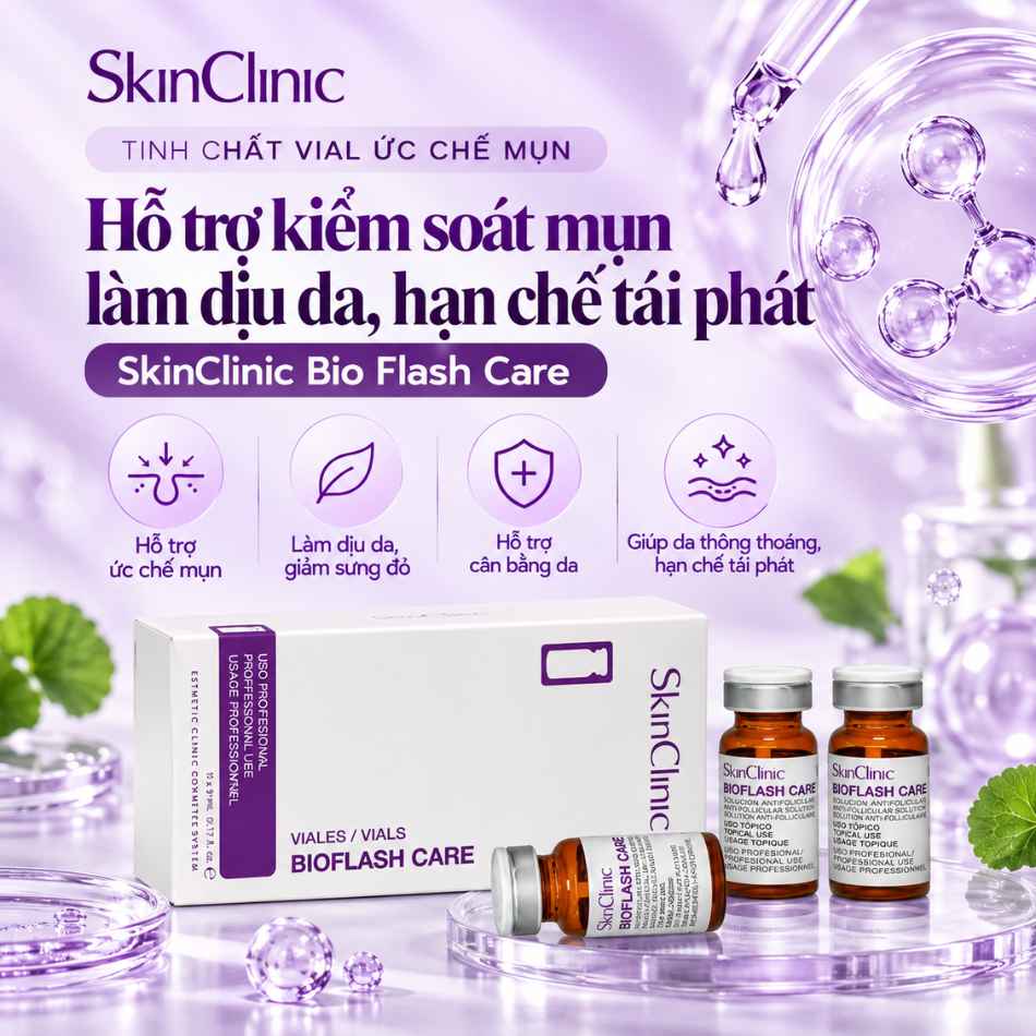 Tinh chất vial ức chế mụn SkinClinic Bio Flash Care
