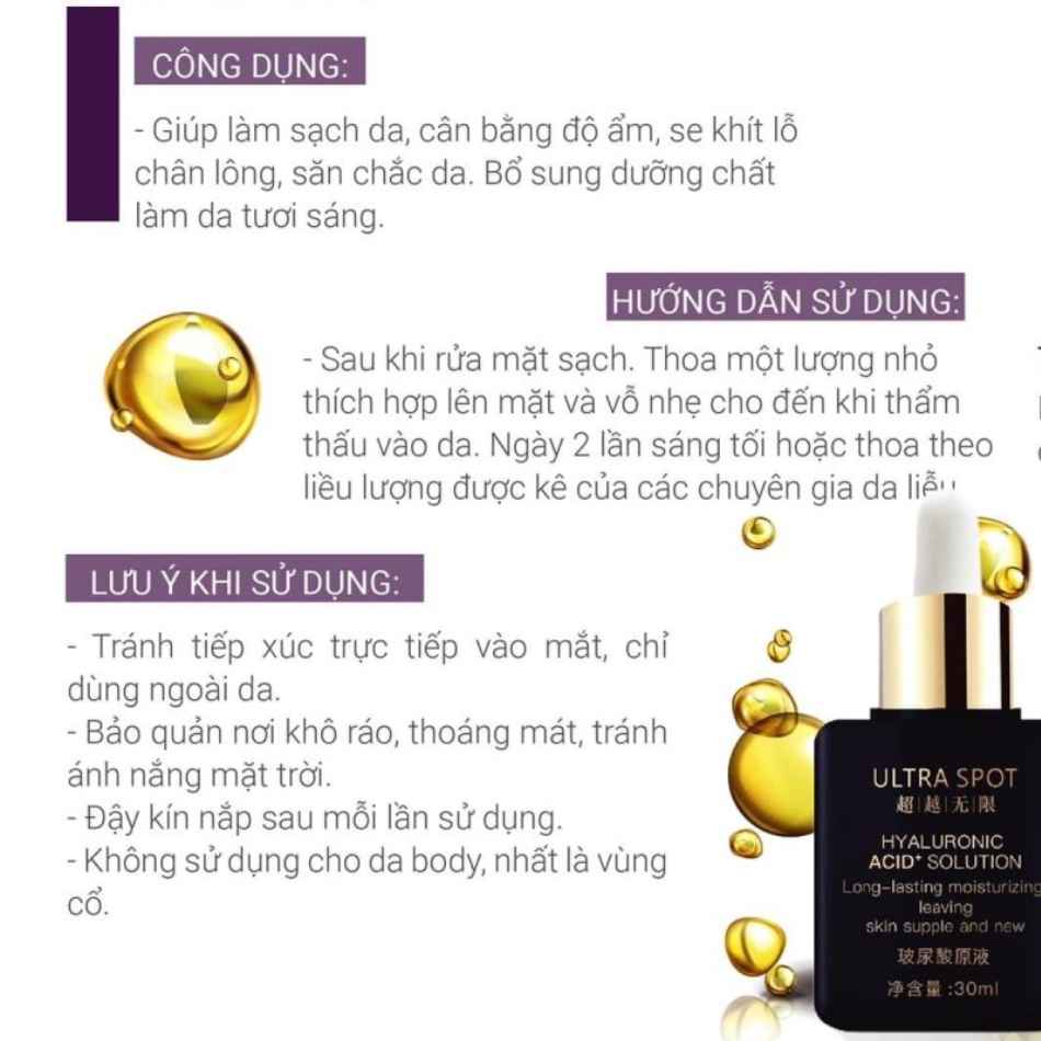 Tinh dầu HA Mộc Liên Hoa Ultra Spot Hyaluronic Acid + Solution