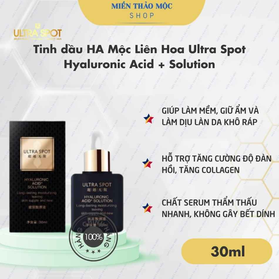 Tinh dầu HA Mộc Liên Hoa Ultra Spot Hyaluronic Acid + Solution