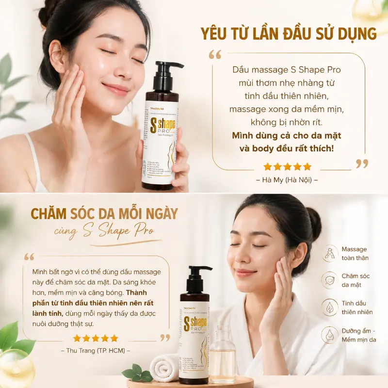 Tinh dầu Massage cho mặt body dành cho Spa Mediworld S Shape Pro Skin Firming Oil