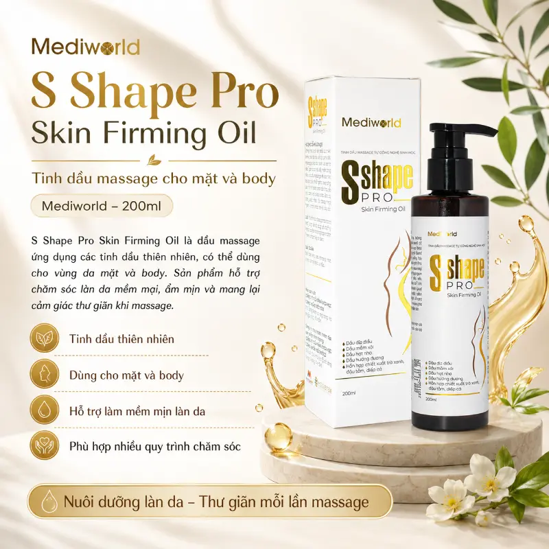 Tinh dầu Massage cho mặt body dành cho Spa Mediworld S Shape Pro Skin Firming Oil