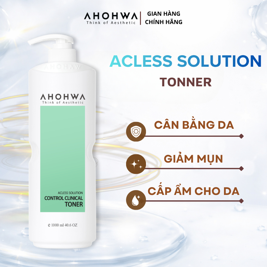 Toner cân bằng cấp ẩm cải thiện mụn Ahohwa Acless Solution Control Clinical Toner