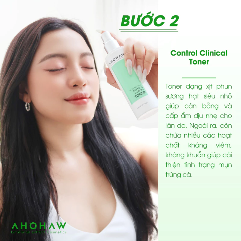Toner cân bằng cấp ẩm cải thiện mụn Ahohwa Acless Solution Control Clinical Toner