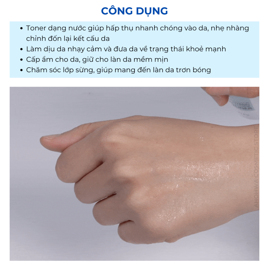Toner cân bằng cấp ẩm phục hồi da Ahohwa Aqua Solution Hybrid Water Fluide Tone