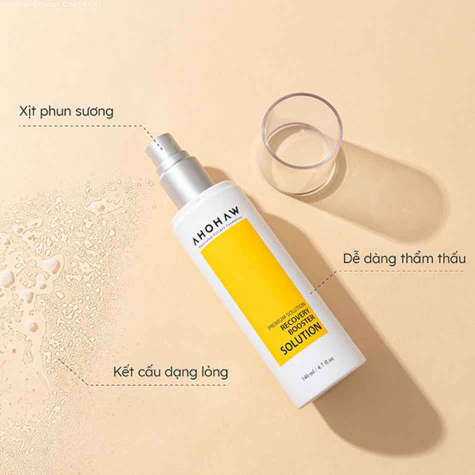 Toner cấp ẩm làm dịu da tức thì Ahohwa Premium Solution Recovery Booster Solution