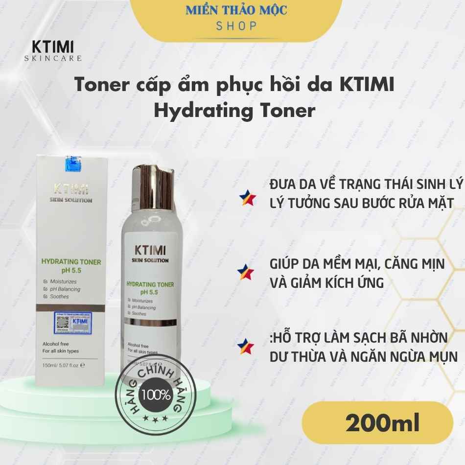 Toner cấp ẩm phục hồi da KTIMI Hydrating Toner