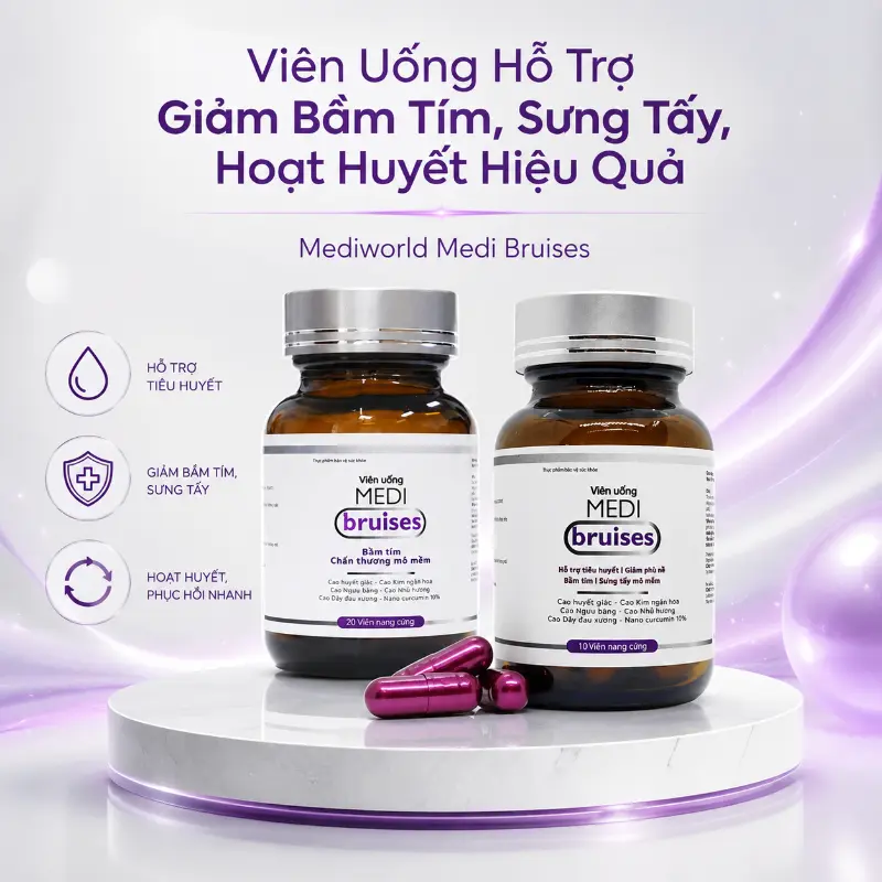Viên uống hỗ trợ giảm bầm tím Mediworld Medi Bruises