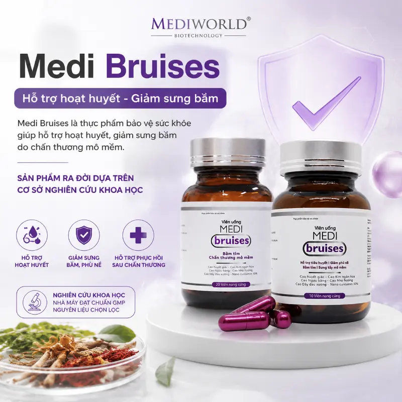 Viên uống hỗ trợ giảm bầm tím Mediworld Medi Bruises