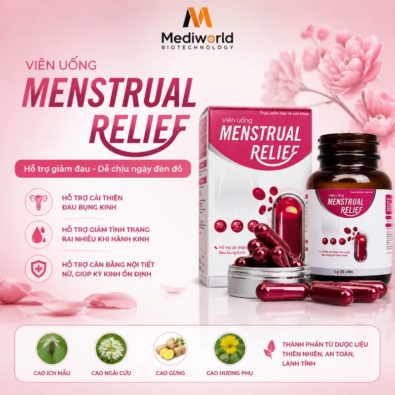 Viên Uống Hỗ Trợ Giảm Đau Bụng Kinh Từ Thảo Dược Menstrual Relief Mediworld