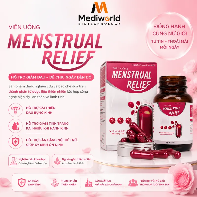 Viên Uống Hỗ Trợ Giảm Đau Bụng Kinh Từ Thảo Dược Menstrual Relief Mediworld