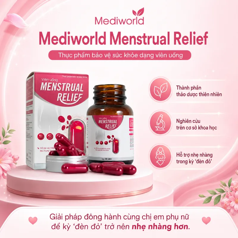 Viên Uống Hỗ Trợ Giảm Đau Bụng Kinh Từ Thảo Dược Menstrual Relief Mediworld