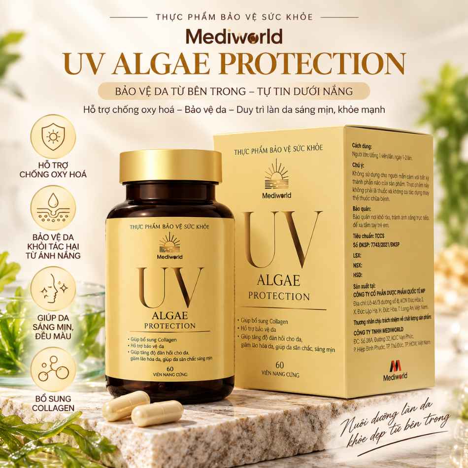 Viên uống bổ sung collagen Mediworld UV Algae Protection