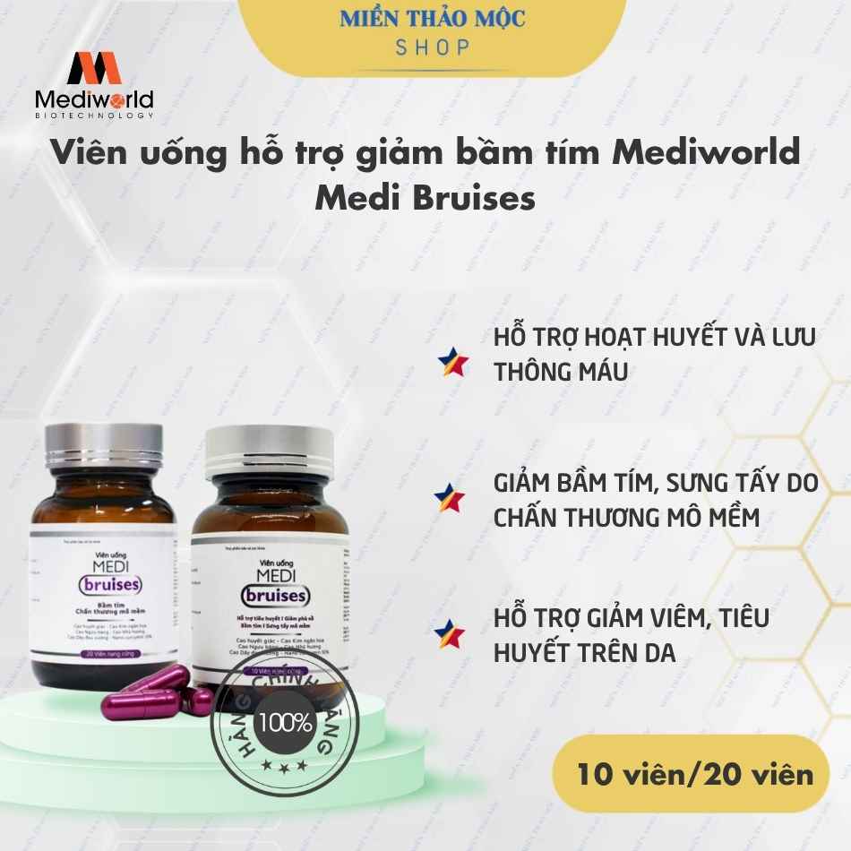 Viên uống hỗ trợ giảm bầm tím Mediworld Medi Bruises