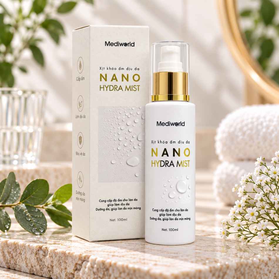 Xịt khoáng cấp ẩm Mediworld Nano Hydra Mist