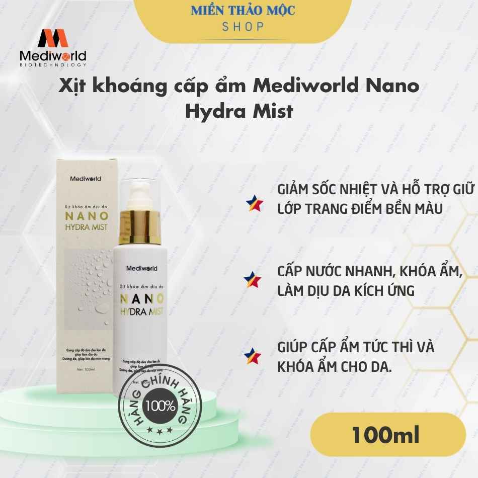 Xịt khoáng cấp ẩm Mediworld Nano Hydra Mist
