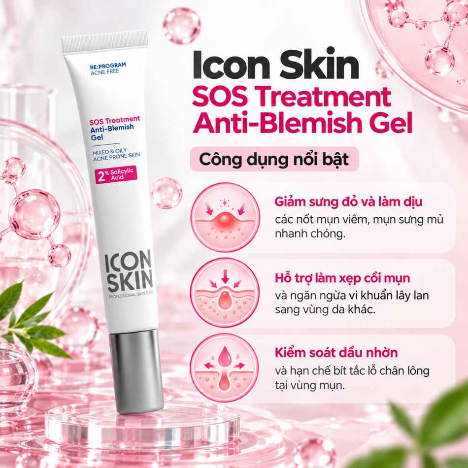 Gel chấm mụn dành cho da dầu, da hỗn hợp Icon Skin SOS Treatment Anti-Blemish Gel (2).jpg