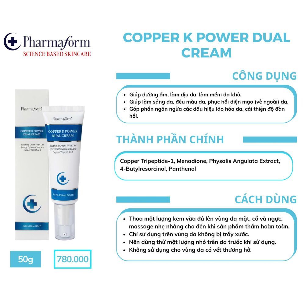Kem dưỡng ẩm làm dịu và làm mềm các vùng da khô ráp Pharmaform Copper K Power Dual Cream 4.jpg