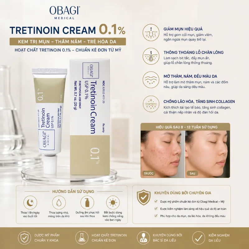 Kem Trị Mụn Thâm Nám Obagi Tretinoin Cream 0.1% 20g Chính Hãng 7.webp