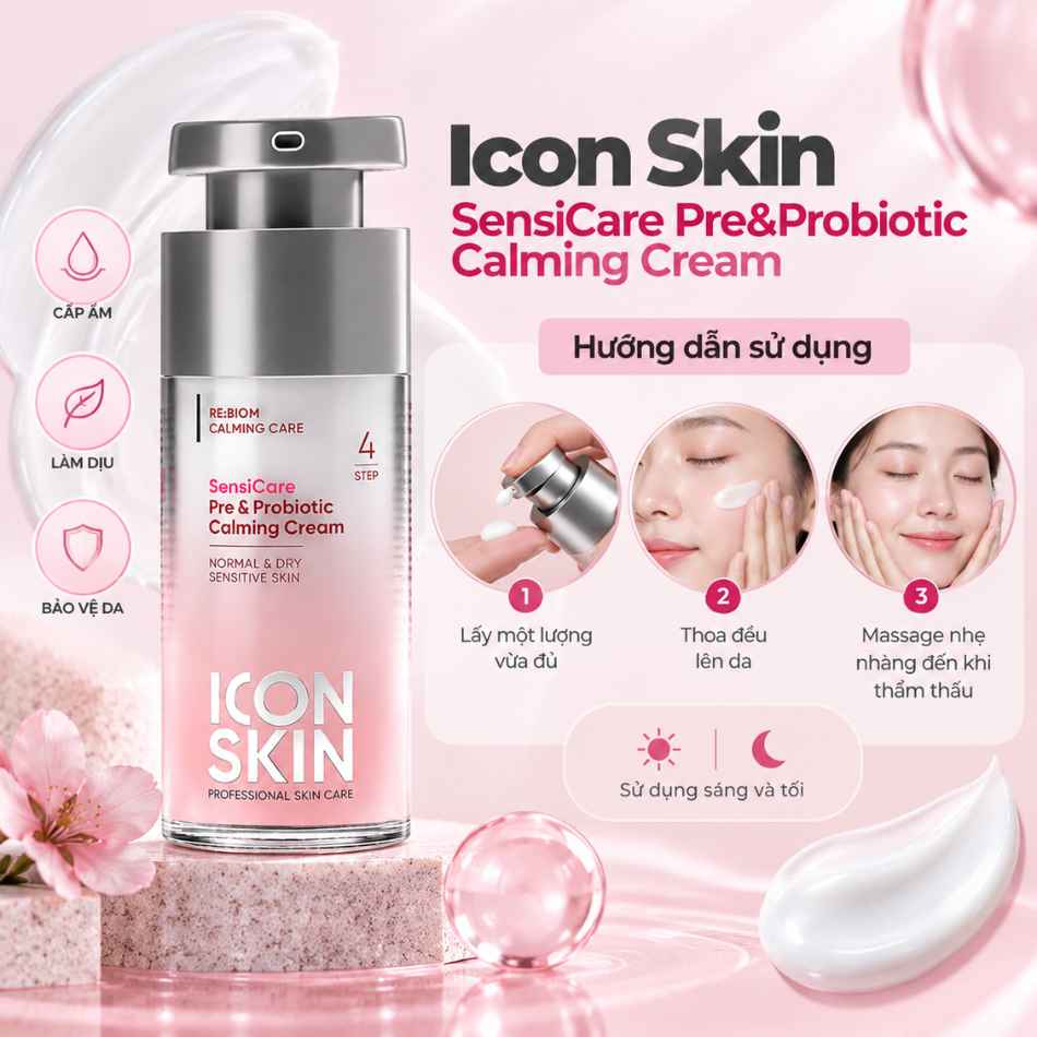 Kem dưỡng ẩm cho da khô Icon Skin SensiCare Pre&Probiotic Calming Cream (3).jpg