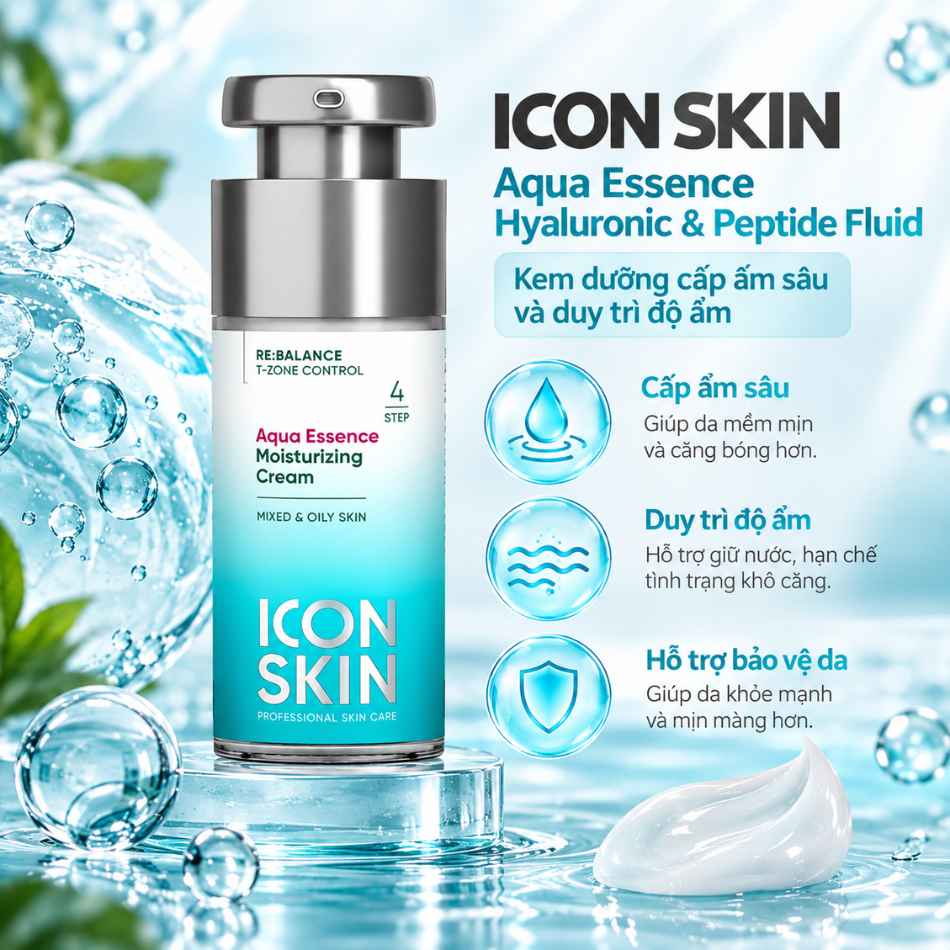 Kem dưỡng cấp ẩm sâu và duy trì độ ẩm Icon Skin Aqua Essence Hyaluronic & Peptide Fluid (3).jpg
