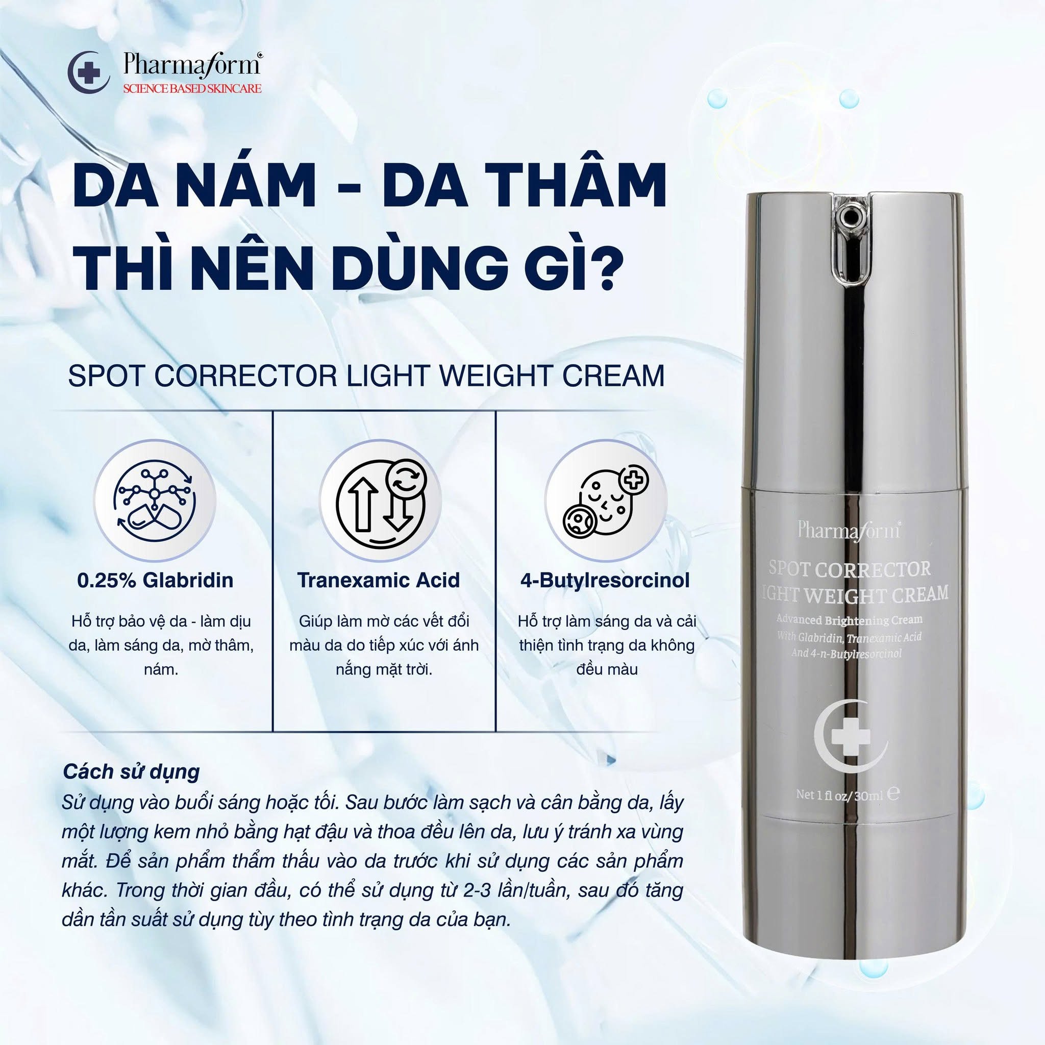 Kem dưỡng Pharmaform Spot Corrector cream giảm thâm nám, làm sáng da chuyên sâu 30ml.jpg