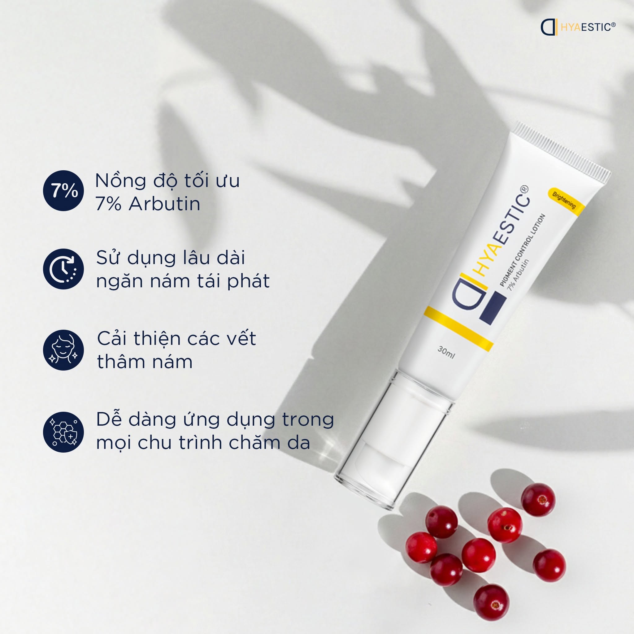Kem dưỡng hỗ trợ sáng da giảm nám Hyaestic Pigment Control Lotion 7% Arbutin 30ml 3.jpg