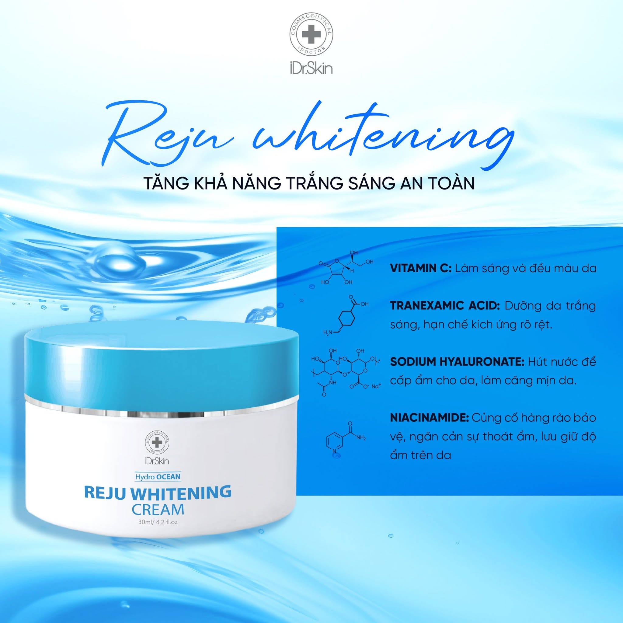 Kem dưỡng toàn diện đa tác động iDr.Skin Reju Whitening Cream 1.jpg