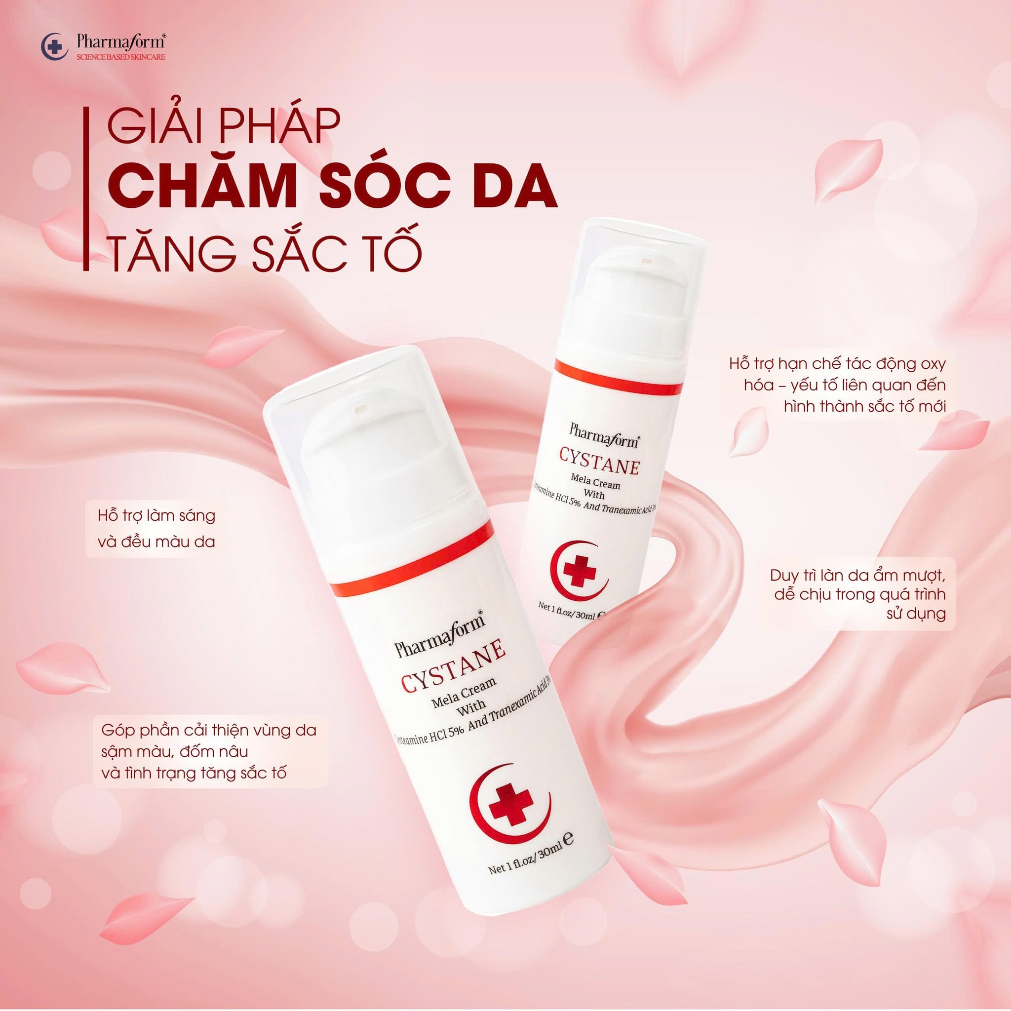 Kem Làm Mờ Nám, Tàn Nhang Pharmaform Cystane Mela Cream 30ml 1.jpg