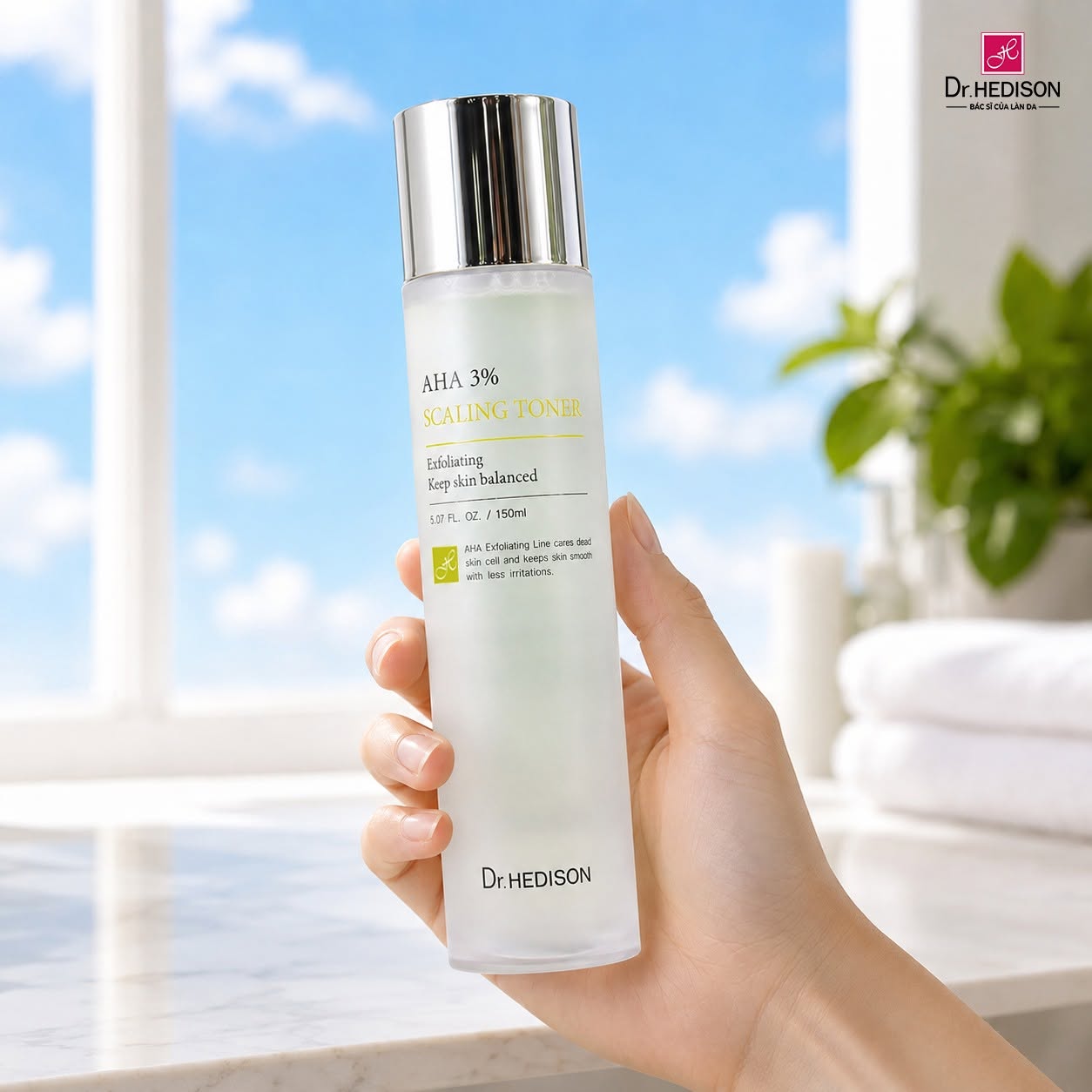Nước hoa hồng tẩy tế bào chết dịu nhẹ Dr.HEDISON AHA 3% Scaling Toner 2.jpg