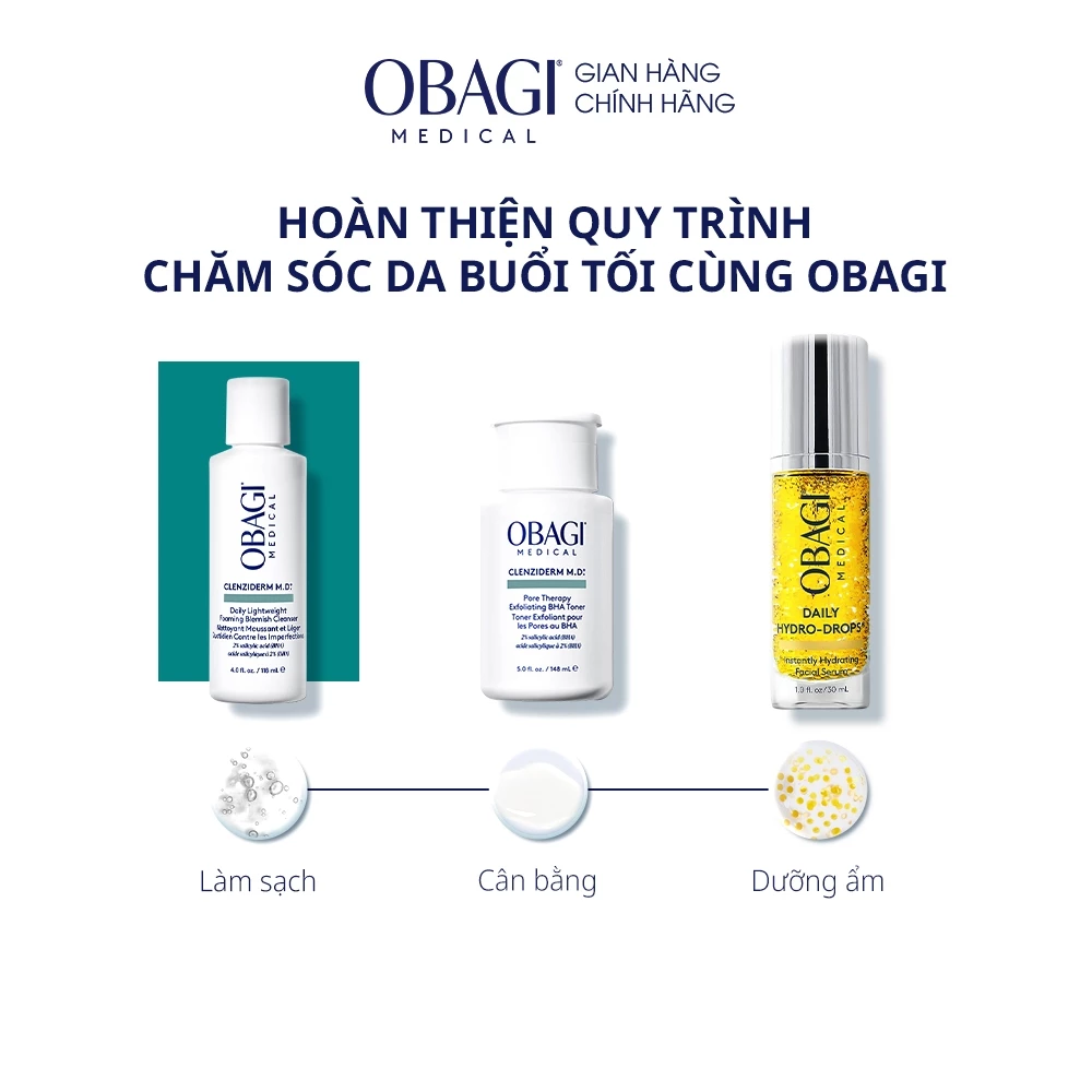 Sữa Rửa Mặt Tẩy Tế Bào Chết Cho Da Dầu Mụn Obagi CLENZIderm M.D. Foaming Blemish 3.webp