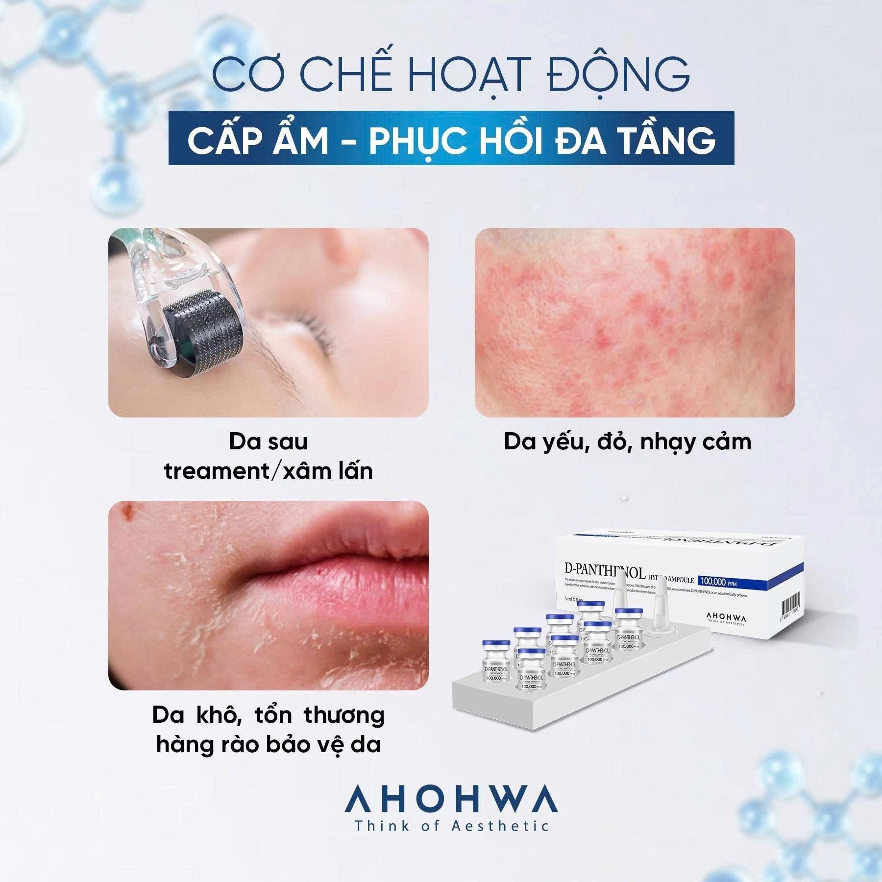Tế bào gốc hạn chế viêm phục hồi tái tạo da nhạy cảm sau xâm lấn Ahohwa D-Panthenol Hydro Ampoule 9.jpg