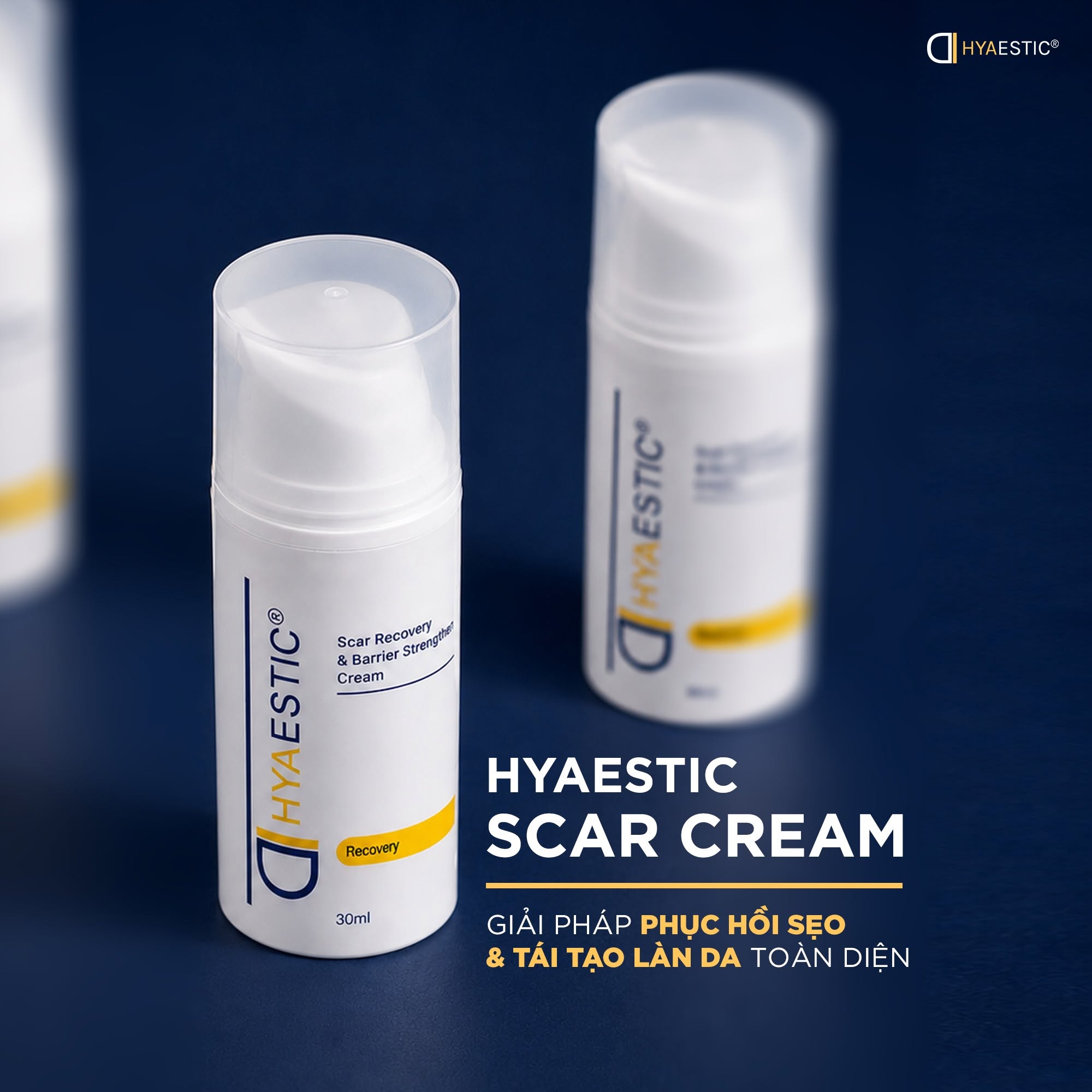 Tế bào gốc trẻ hoá và hỗ trợ phục hồi da sẹo Hyaestic Scar Recovery & Barrier Strengthen Cream 30g 1.jpg