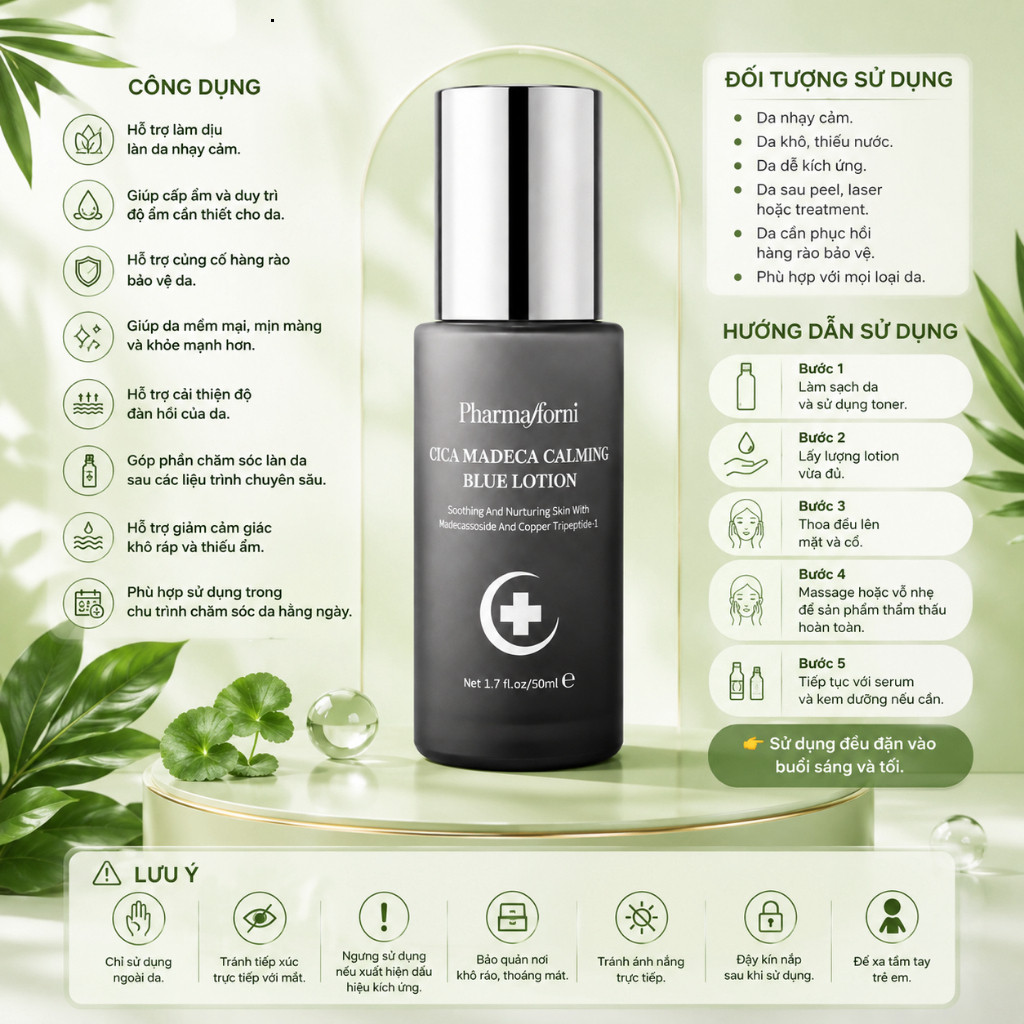 Tinh Chất Cấp Ẩm, Làm Dịu Và Hỗ Trợ Củng Cố Hàng Rào Bảo Vệ Da Pharmaform Cica Madeca Calming Blue Lotion 50ml 2.jpg