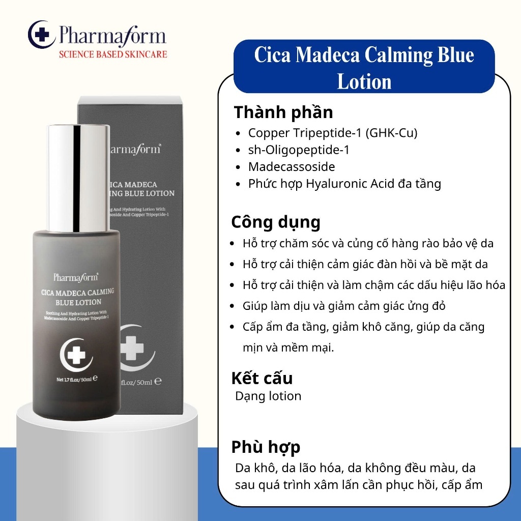 Tinh Chất Cấp Ẩm, Làm Dịu Và Hỗ Trợ Củng Cố Hàng Rào Bảo Vệ Da Pharmaform Cica Madeca Calming Blue Lotion 50ml 1.jpg