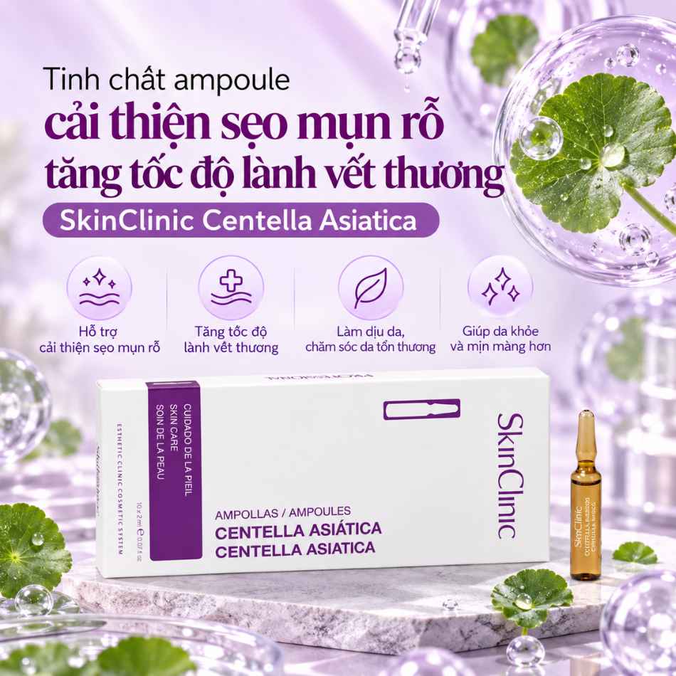 Tinh chất ampoule cải thiện sẹo mụn rỗ tăng tốc độ lành vết thương SkinClinic Centella Asiatica 1.jpg