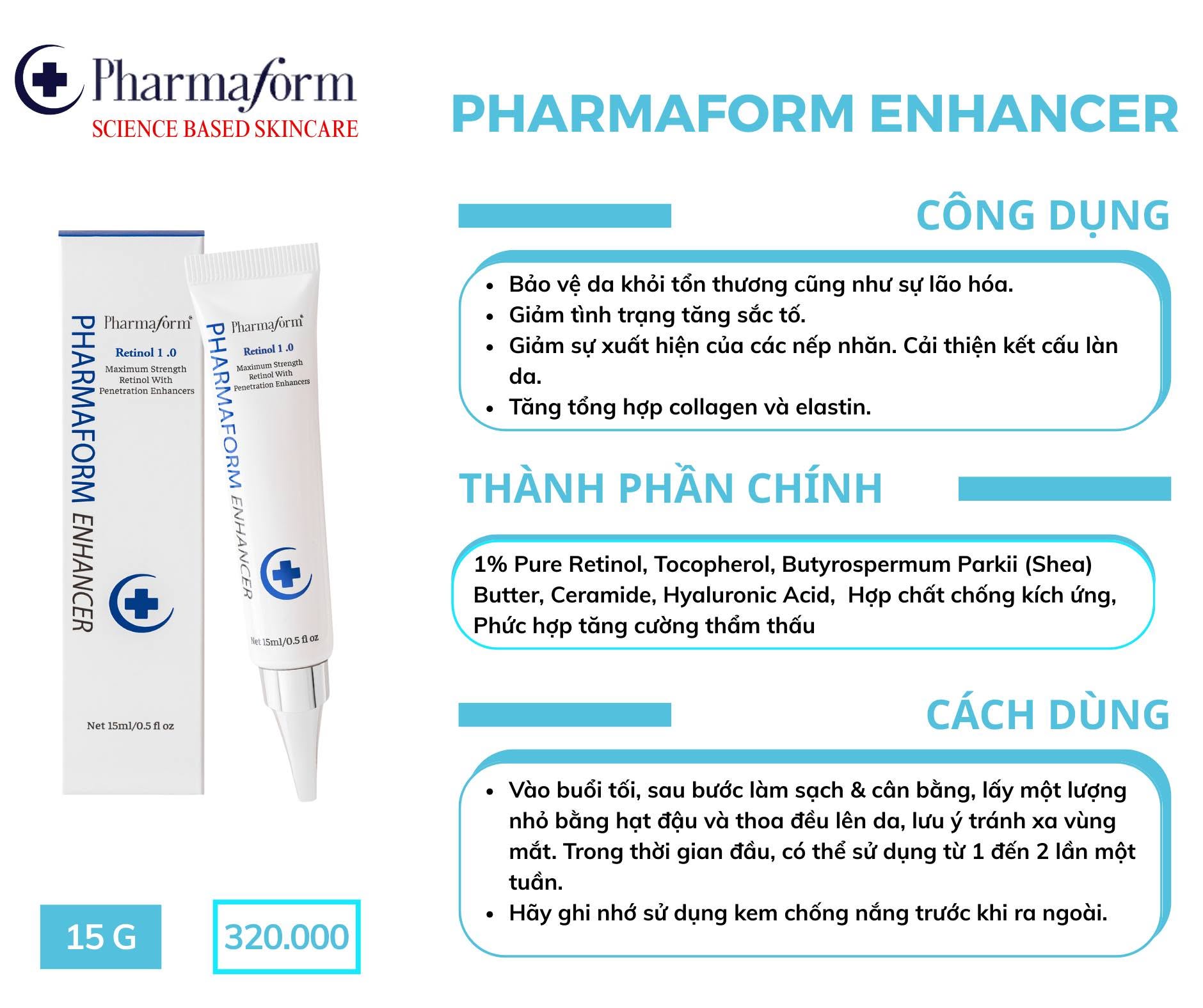 Tinh chất chống lão hóa Pharmaform Retinol 1.0 Enhancer 15ml.jpg