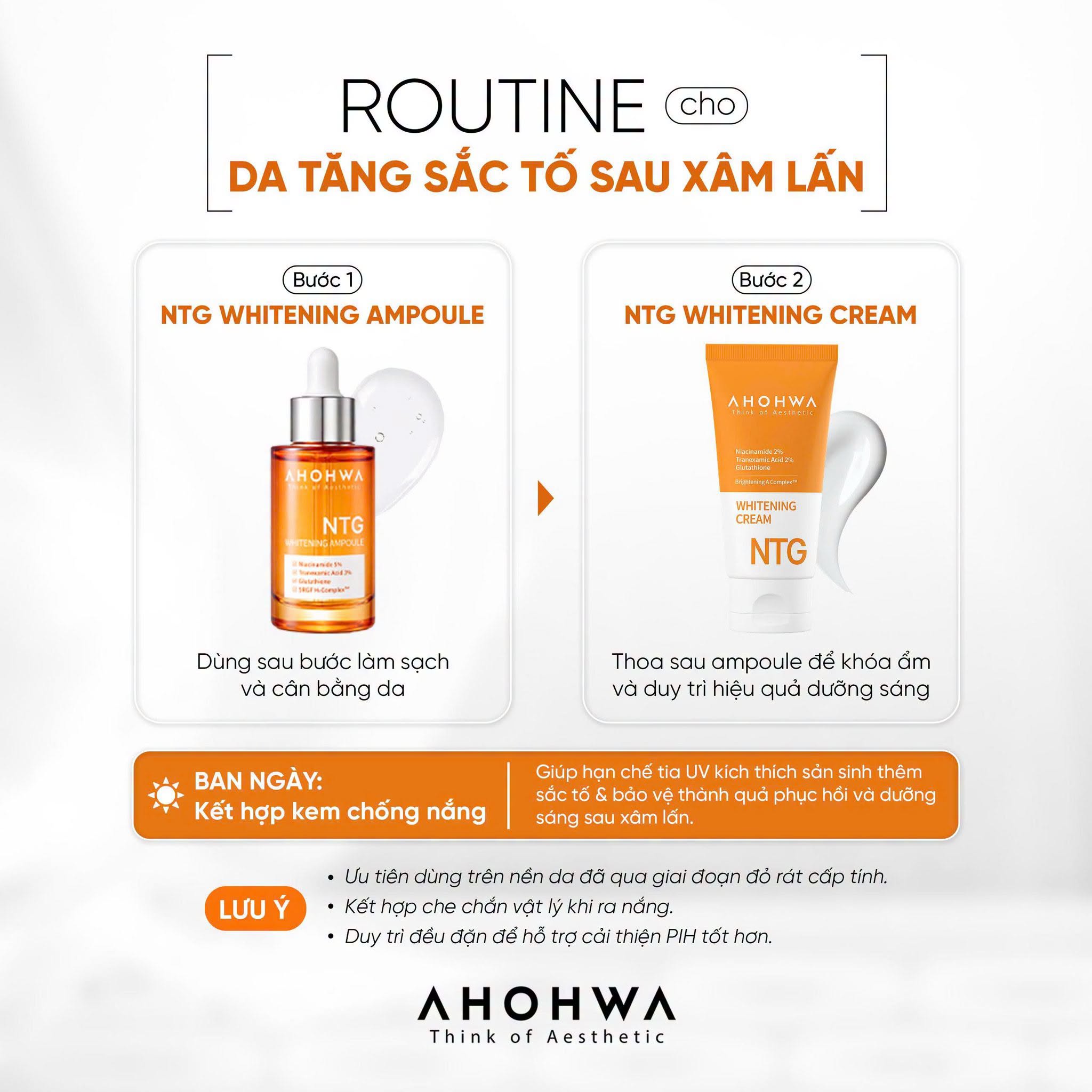 Tinh chất giảm nám đỏ dưỡng trắng kiểm soát tăng sắc tố Ahohwa Whitening Ampoule NTG 3.jpg