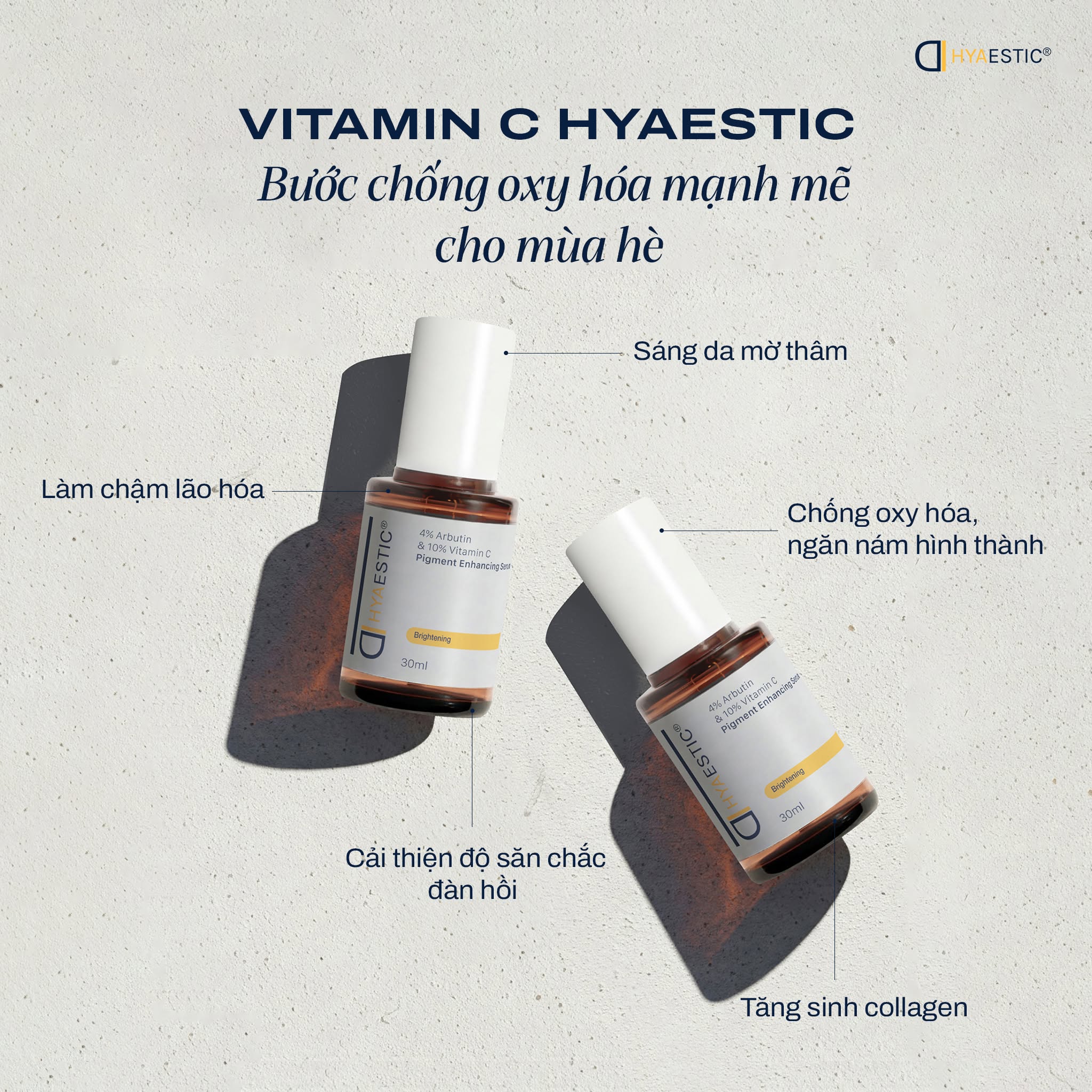 Tinh chất hỗ trợ giảm nám Hyaestic Pigment Enhancing Serum 4% Arbutin & 10% Vitamin C 30ml 1.jpg