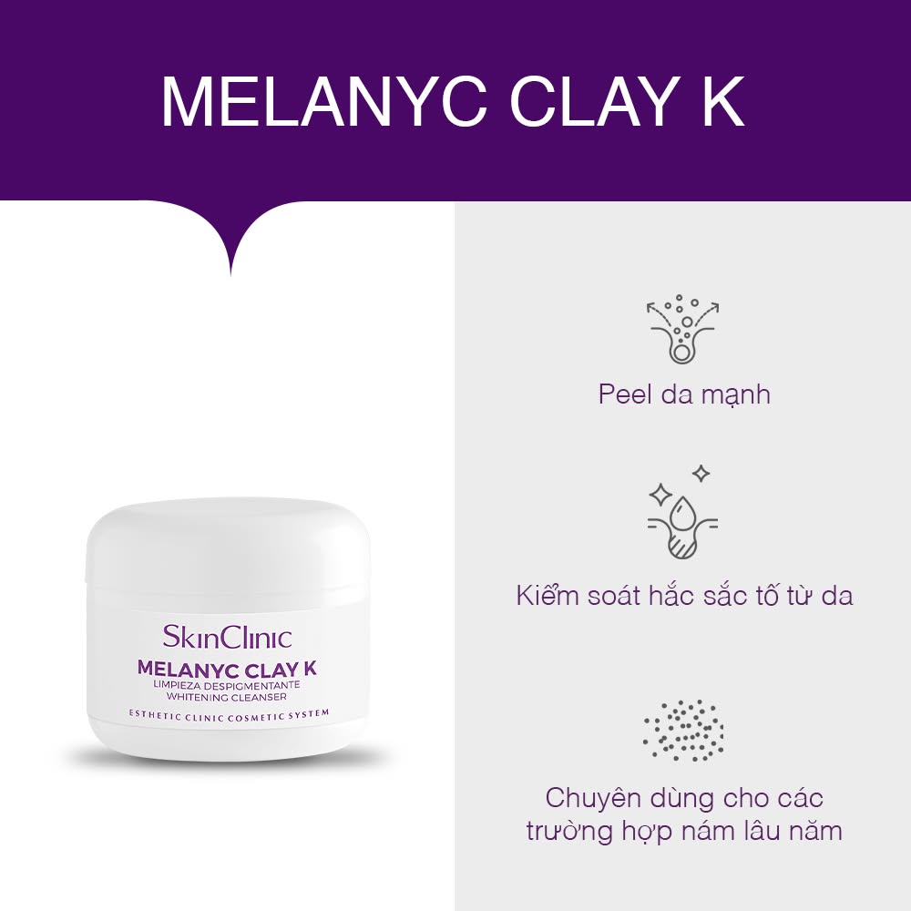 Tinh chất peel bong tróc chuyên cho da nám đậm nám chân lâu năm nám mảng do dùng kem trộn SkinClinic Melanyc Clay K 2.jpg