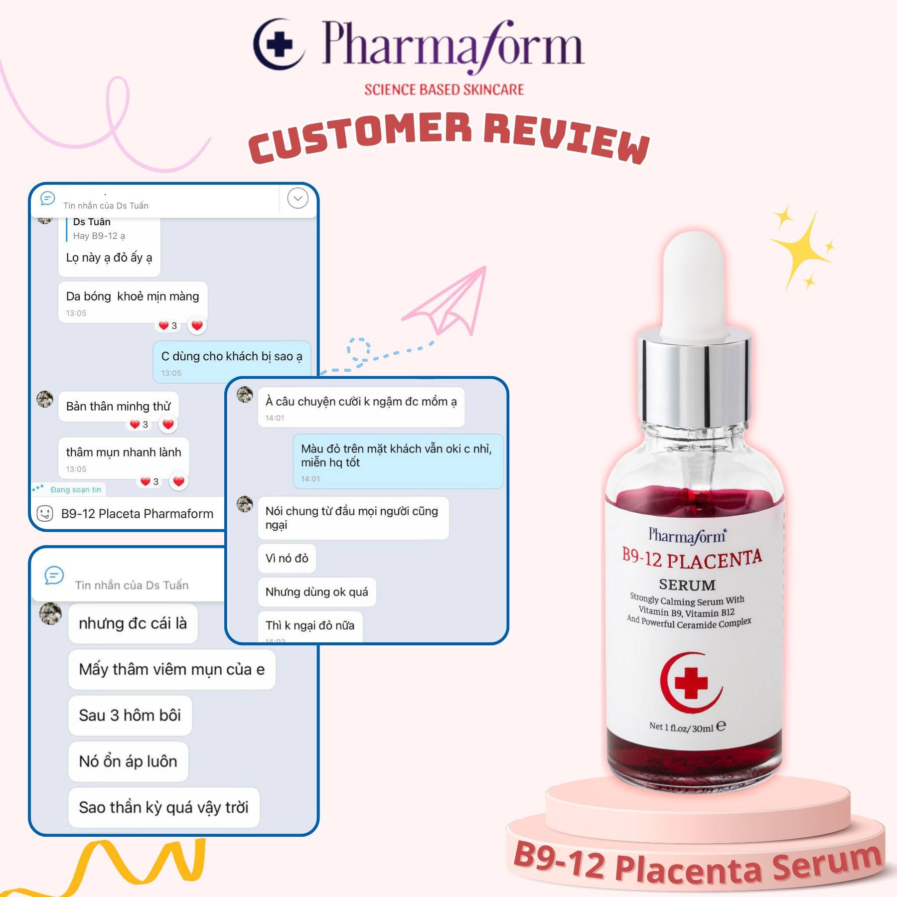 Tinh Chất Phục Hồi Cho Da Nhạy Cảm, Tổn Thương Pharmaform B9-12 Placenta Serum 3.jpg