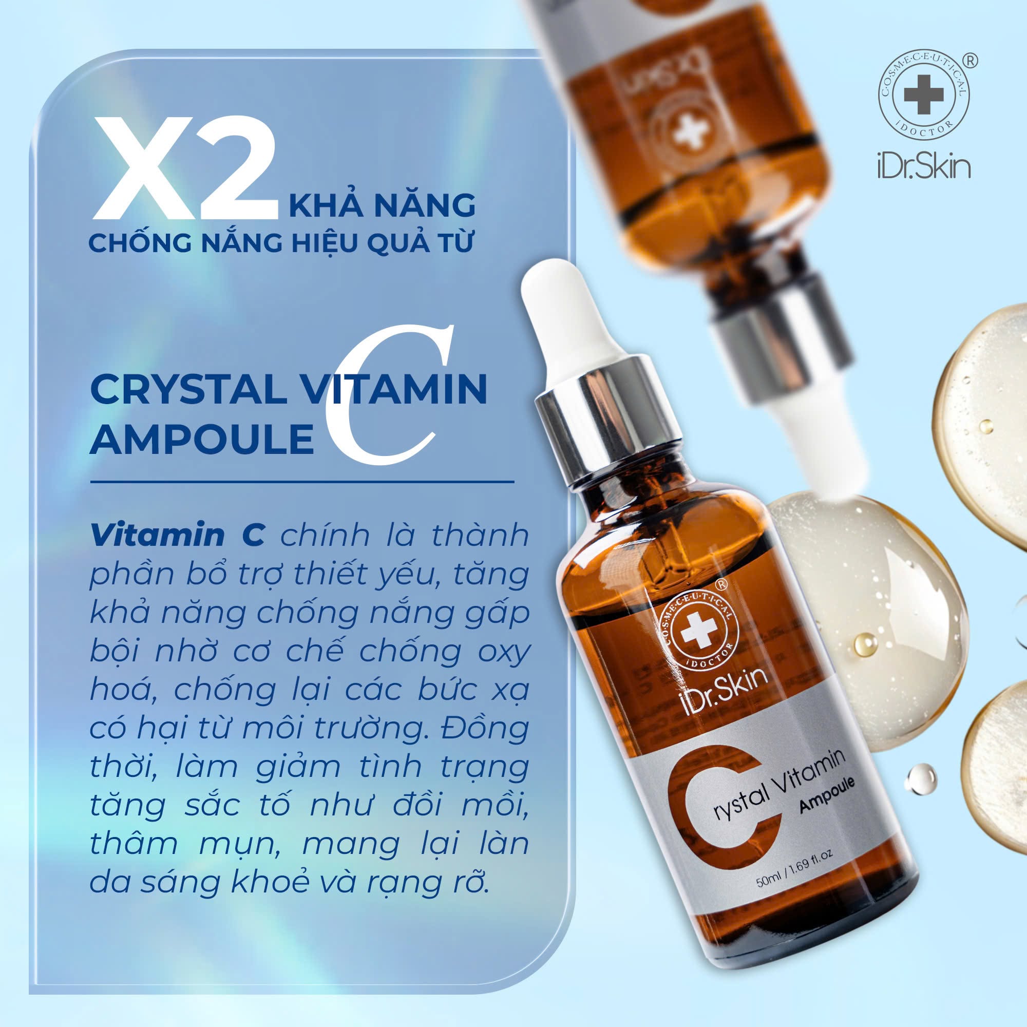 Tinh chất serum cho làn da trắng sáng iDr.Skin Crystal Vitamin C Ampoule 2.jpg