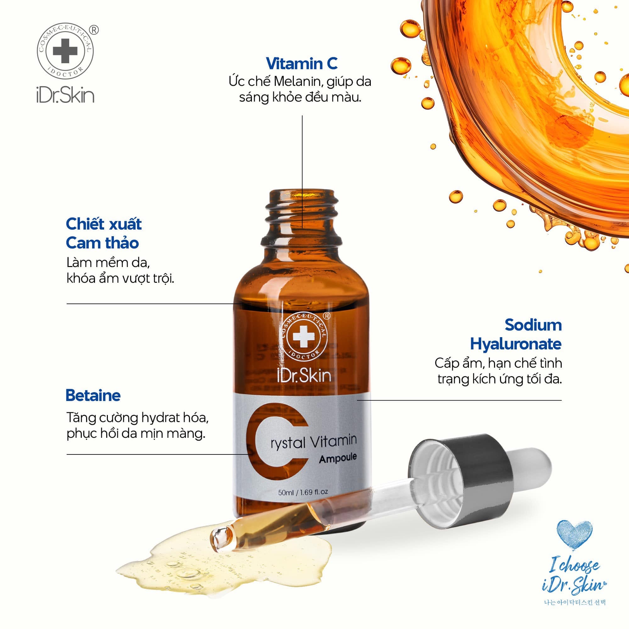 Tinh chất serum cho làn da trắng sáng iDr.Skin Crystal Vitamin C Ampoule 3.jpg