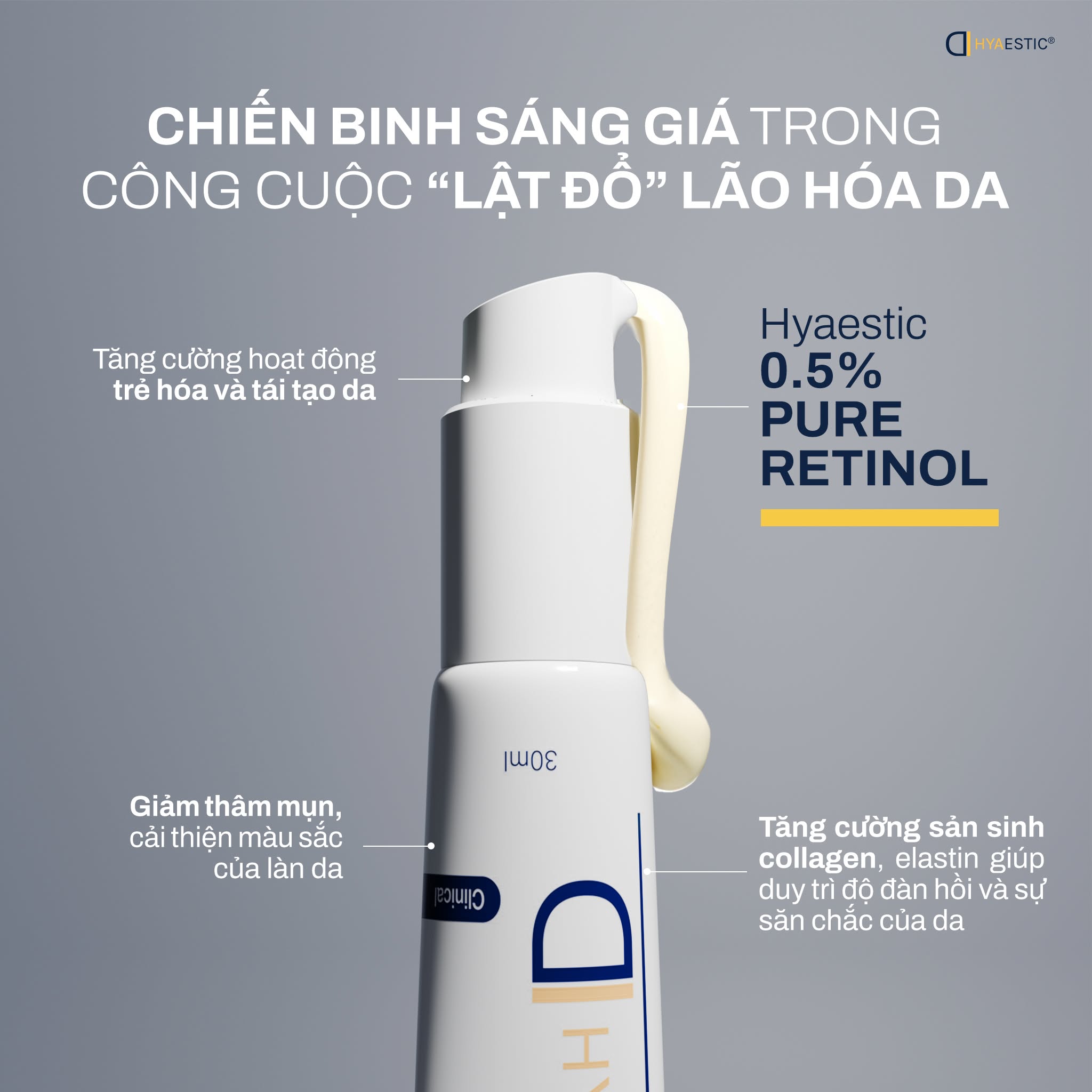 Tinh chất tái tạo da chống lão hóa Hyaestic 0,5% Pure Retinol 30ml.jpg