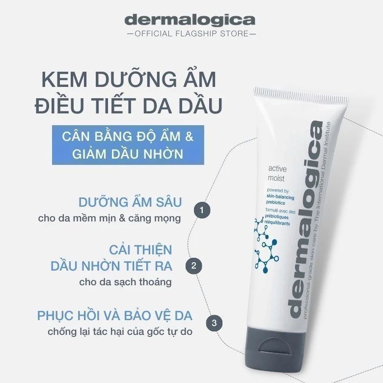 [HÀNG CÔNG TY] Kem dưỡng ẩm Dermalogica Active Moist 50ml|Kem dưỡng cân bằng độ ẩm và giảm dầu nhờn