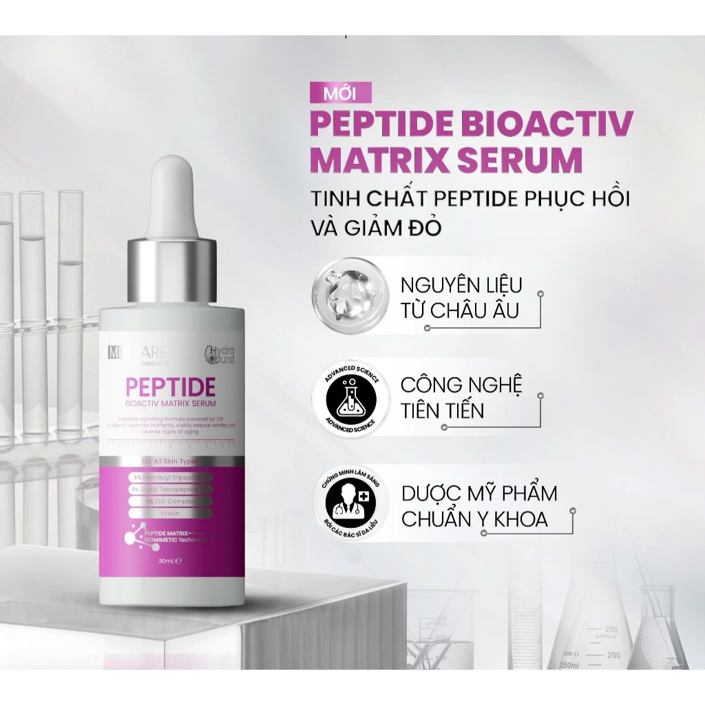 [HÀNG CÔNG TY] Serum MD CARE Peptide Bioactiv Matrix Serum 30ml | Serum phục hồi da tầng và giảm đỏ chuyên sâu - 30ml