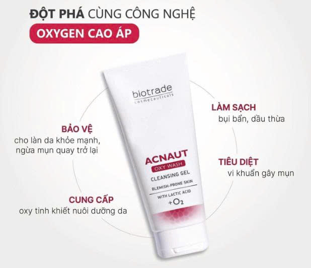 [HÀNG CÔNG TY] Sữa rửa mặt Biotrade Acnaut Oxy Wash | Sạch sâu, giảm mụn, không khô căng-10ml