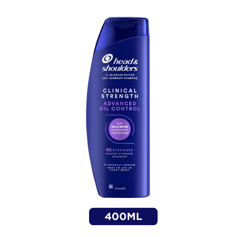Dầu gội Head & Shoulders Clinical Strength bản Mỹ 400ml| Tím: Da đầu dầu