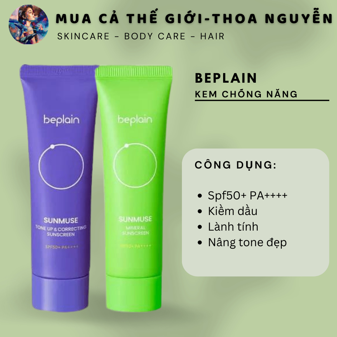 Kem chống nắng Beplain - Màu Xanh 50ML